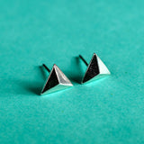 Silver Triangle Stud Earrings