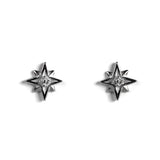 Star Burst Stud Earrings in Silver