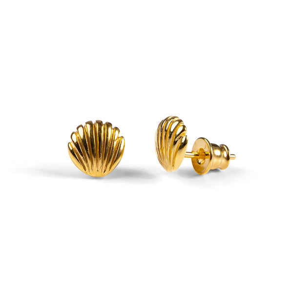 Titanium Gold Earrings, Gold Studs, Earrings, Gold Push Back Earrings, –  HandTstudio