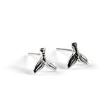 Mermaid Tail Stud Earrings in Silver