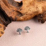Tree of Life Stud Earrings in Silver