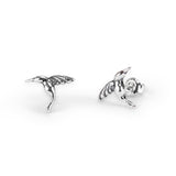 Miniature Hummingbird Stud Earrings in Silver