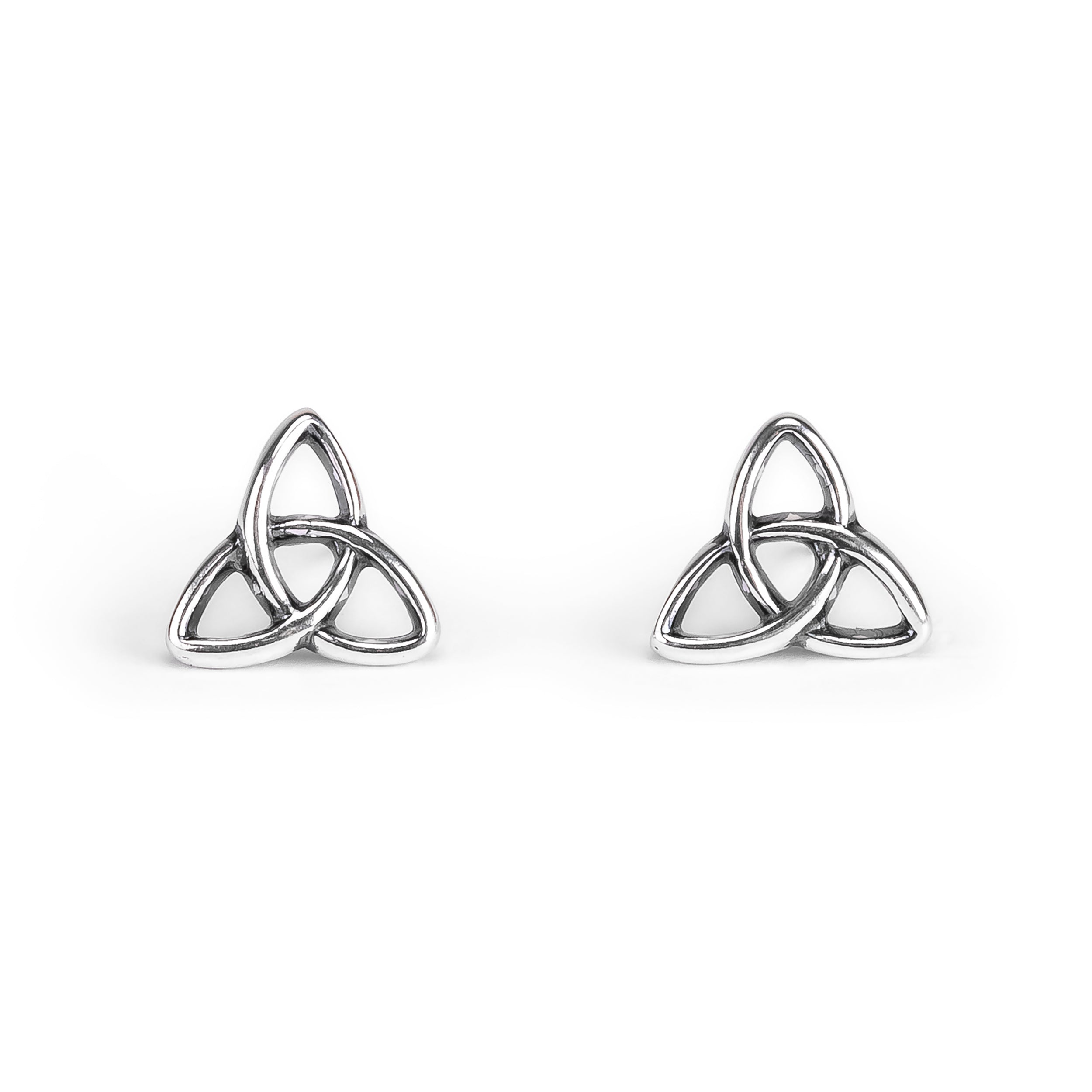 Celtic Knot Stud Earrings in Silver with 24ct Gold