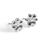 Paw Print Stud Earrings in Silver