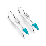 Arrow Drop Earrings in Silver and Turquoise