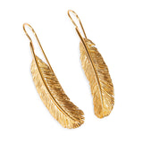 Feather Hook Earrings in Silver with 24ct Gold