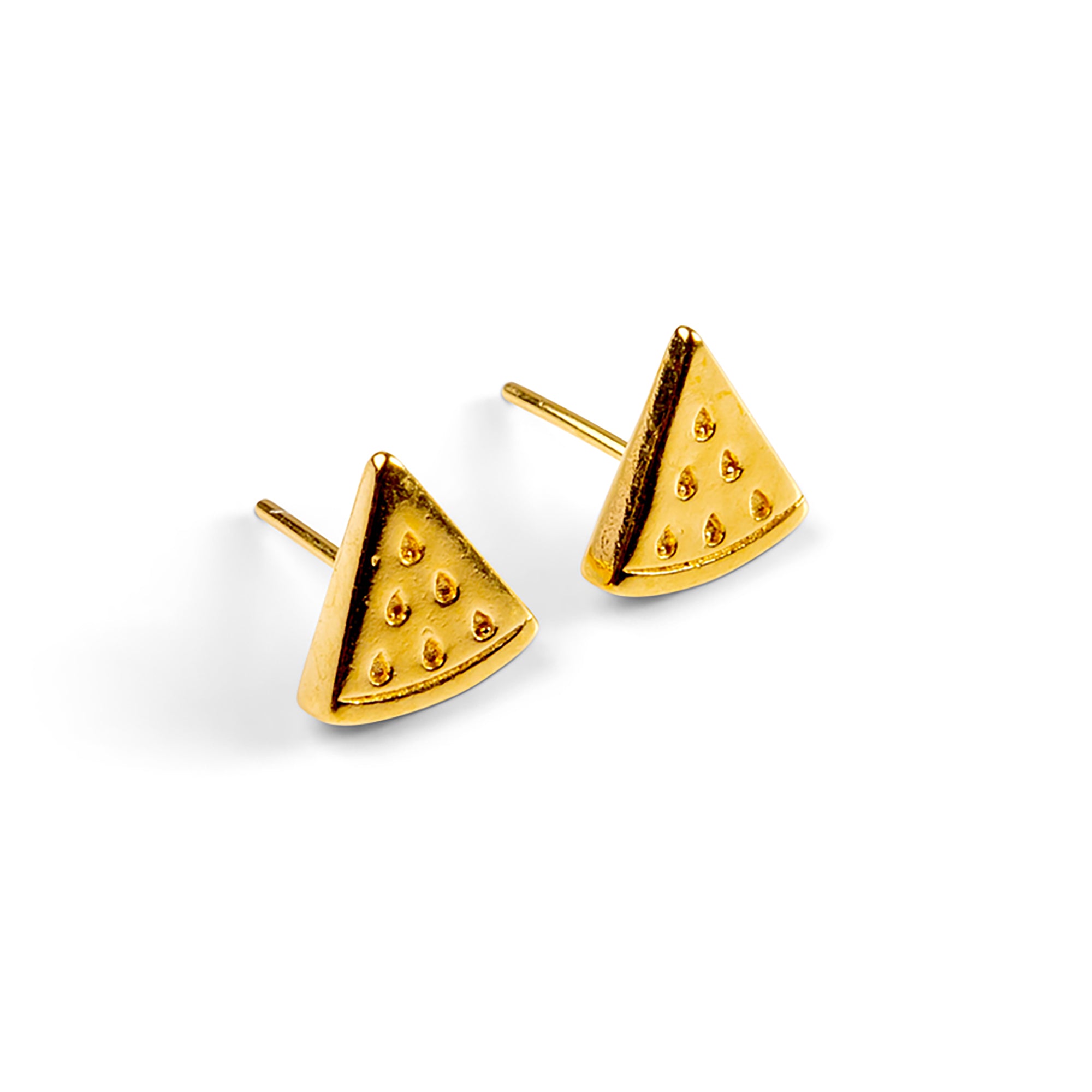 Watermelon Slice Stud Earrings in Silver