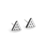 Watermelon Slice Stud Earrings in Silver with 24ct Gold
