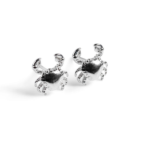 Crab Stud Earrings in Silver