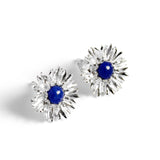 Cornflower Stud Earrings in Silver and Lapis Lazuli