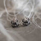 Spider Stud Earrings in Silver