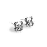 Spider Stud Earrings in Silver