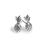 Miniature Pineapple Stud Earrings in Silver