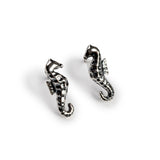 Miniature Seahorse Stud Earrings in Silver