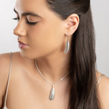 Feather Hook Earrings in Silver