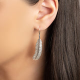 Feather Hook Earrings in Silver