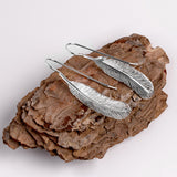 Feather Hook Earrings in Silver
