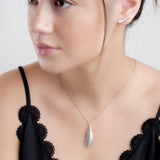 Bird Feather Necklace in Silver