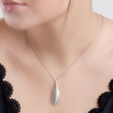Bird Feather Necklace in Silver