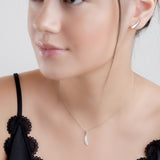 Miniature Bird Feather Necklace in Silver