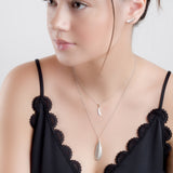 Miniature Bird Feather Necklace in Silver