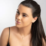 Miniature Bird Feather Necklace in Silver with 24ct Gold