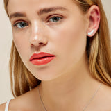 Feather Stud Earrings in Silver