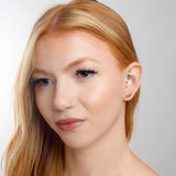 Miniature Royal Fern Leaf Stud Earrings in Silver with 24ct Gold