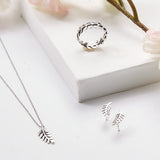 Royal Fern Leaf Necklace in Silver