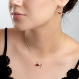 Little Fish / Ichthys Fish Necklace in Silver and Amber