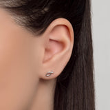 Ichthys Fish Stud Earrings in Silver