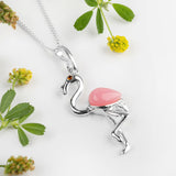 Flamingo Necklace in Silver and Pink Agate