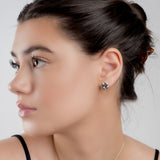 Lucky Four Leaf Clover Stud Earrings in Silver