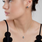 Lucky Four Leaf Clover Stud Earrings in Silver