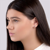 Fox Head Stud Earrings in Silver