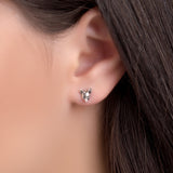 Fox Head Stud Earrings in Silver