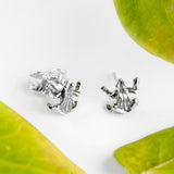 Frog Stud Earrings in Silver