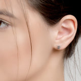 Frog Stud Earrings in Silver