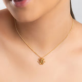 Cute Frog Necklace in Silver with 24ct Gold