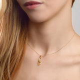 Miniature Giraffe Necklace in Silver with 24ct Gold
