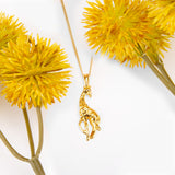 Miniature Giraffe Necklace in Silver with 24ct Gold