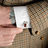 Golf Club Cufflinks in Silver and Amber