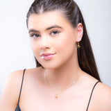 Miniature Greyhound / Whippet / Sighthound Hook Earrings in Silver with 24ct Gold