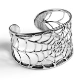 Handmade Spider Web Bangle in Silver