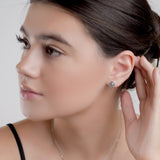 Hamsa Hand Stud Earrings in Silver and Turquoise