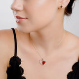Heart Necklace in Silver and Amber