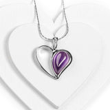 Heart Necklace in Silver and Amethyst