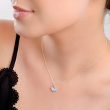 Cute Heart Necklace in Silver and Blue Lace Agate