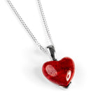 Miniature Heart Shaped Red Horn Coral Necklace - Natural Designer Gemstone