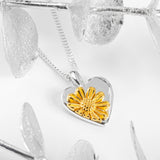 Flower Heart Necklace in Silver & 18ct Gold Vermeil